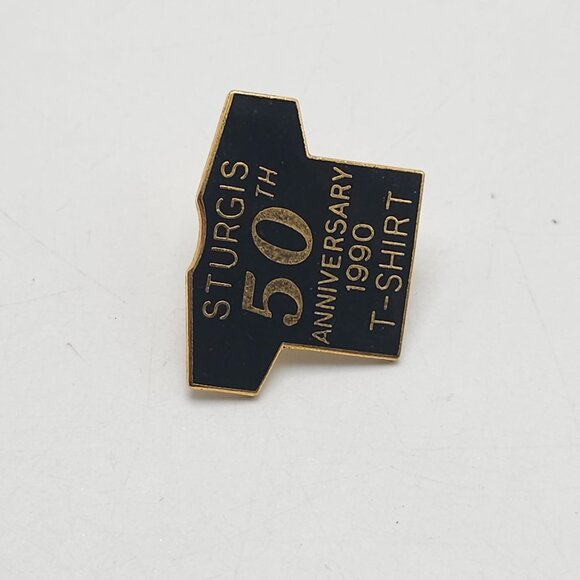 Sturgis 50th Anniversary 1990 T-Shirt Shaped Collectible Pin - Picture 2 of 4